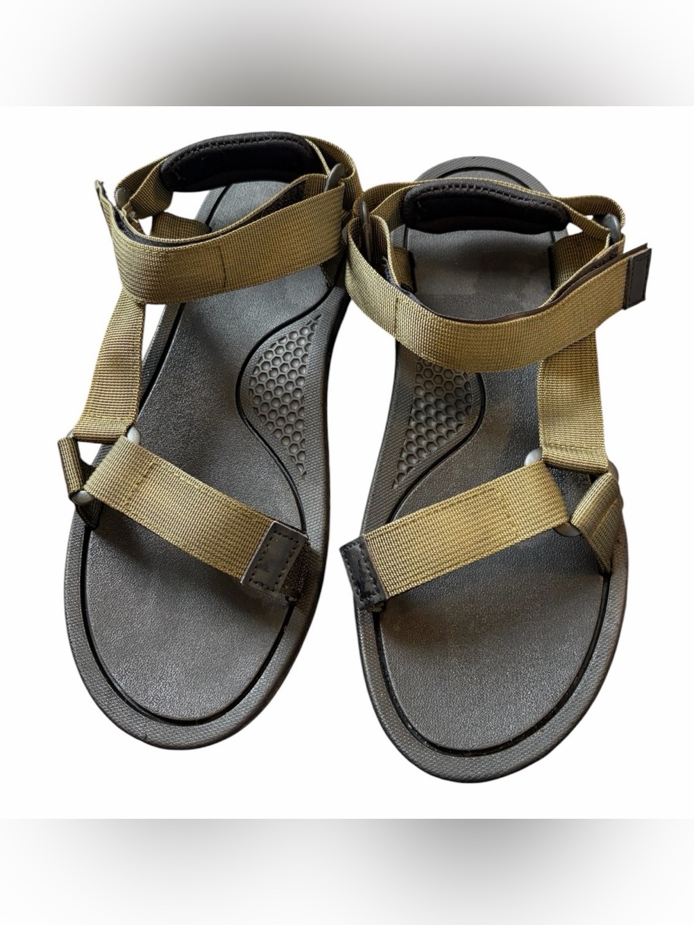 Men's Olive Triple T Trading Sport Sandals with Adjustable Straps Size 11